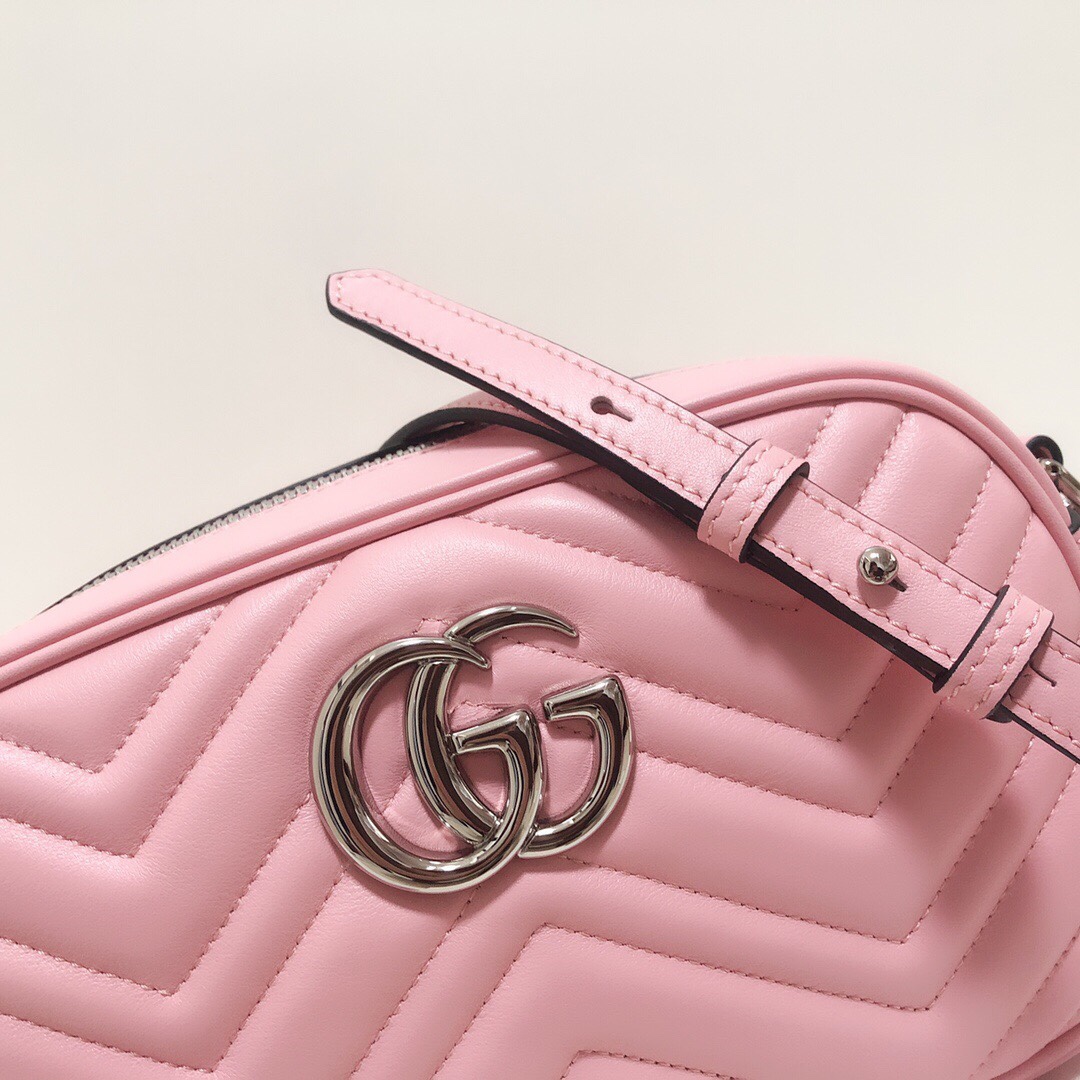 Gucci GG Marmont Small Matelasse Shoulder Bag 447632 Pink